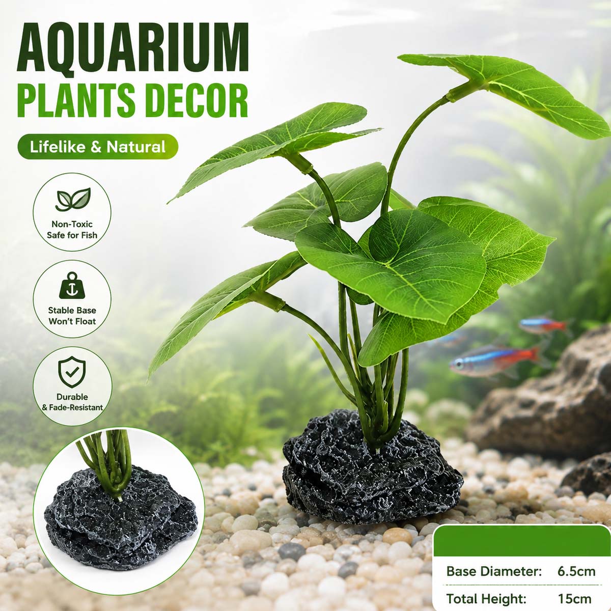 Terrarium Moss Art - نبات اصطناعي واحد لحوض السمك، نباتات