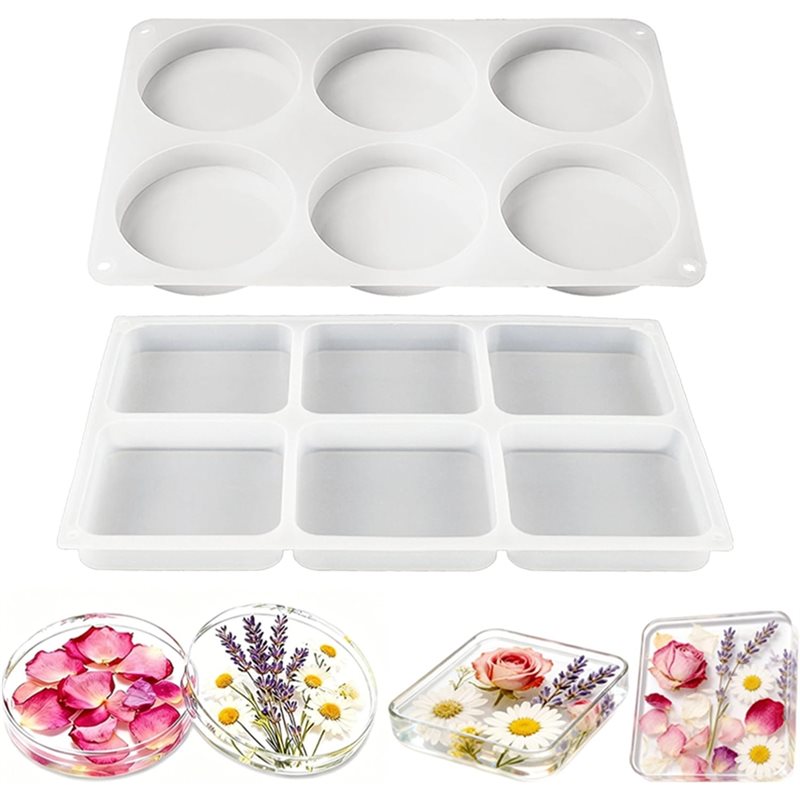 Coaster Mold Round - قوالب سيليكون A25I-12-Cavity لصنع حاملات الأكواب