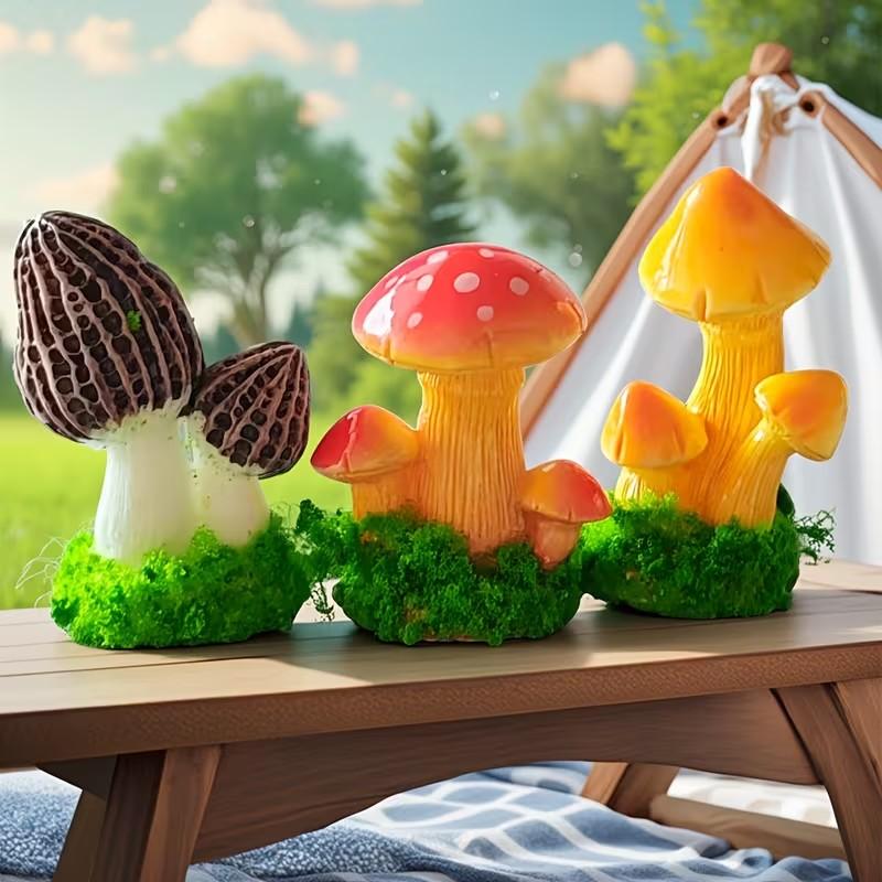 مجموعة من 3 قطع زينة فطر صناعي - مراجعة Terrarium Moss Art وسعره